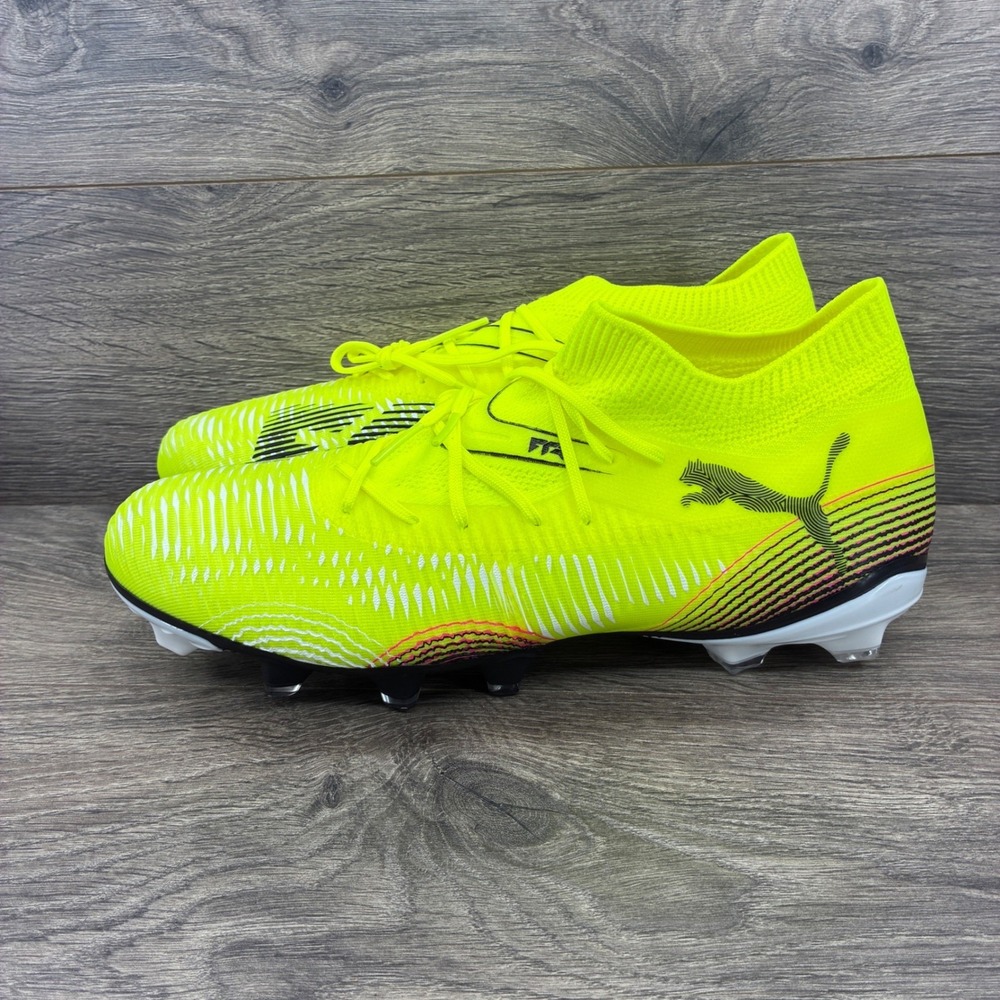 Puma Future 8 FG/AG Soccer Cleats Neon Yellow Men's Size 9 FG 108140